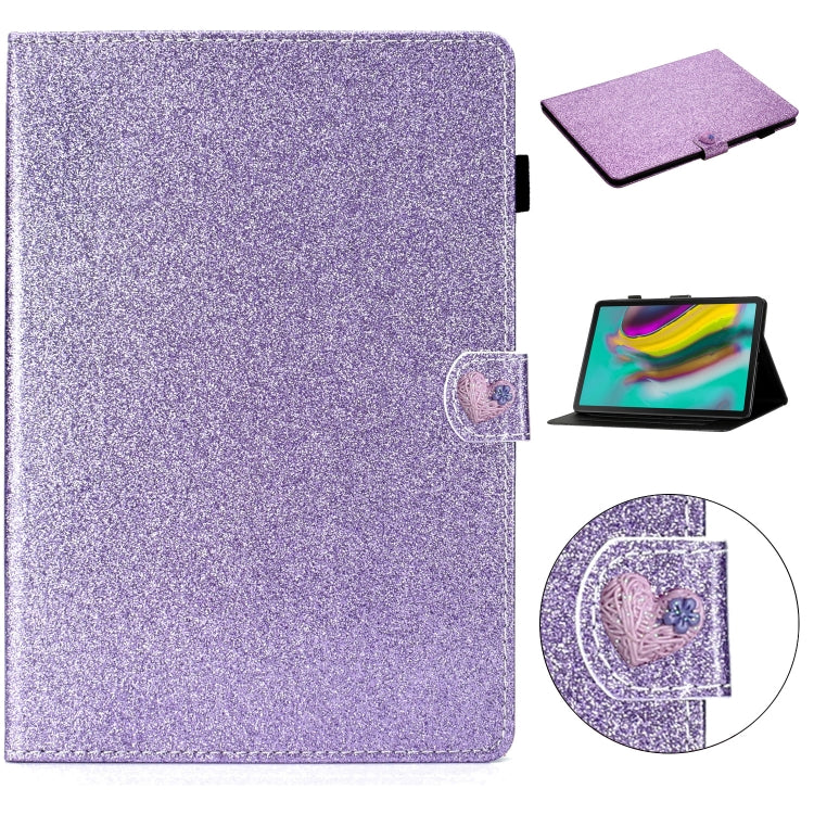 For Samsung Galaxy Tab S5e T720 Love Buckle Glitter Horizontal Flip Leather Case with Holder & Card Slots