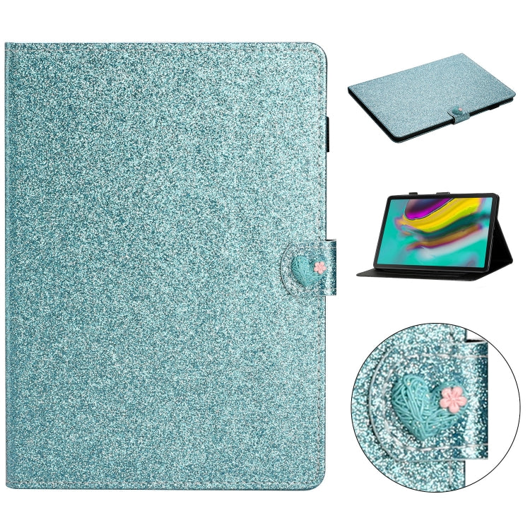 For Samsung Galaxy Tab S5e T720 Love Buckle Glitter Horizontal Flip Leather Case with Holder & Card Slots