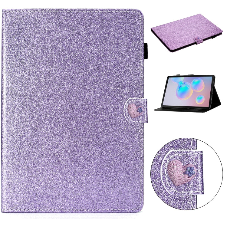 For Samsung Galaxy Tab S6 T860 Love Buckle Glitter Horizontal Flip Leather Case with Holder & Card Slots