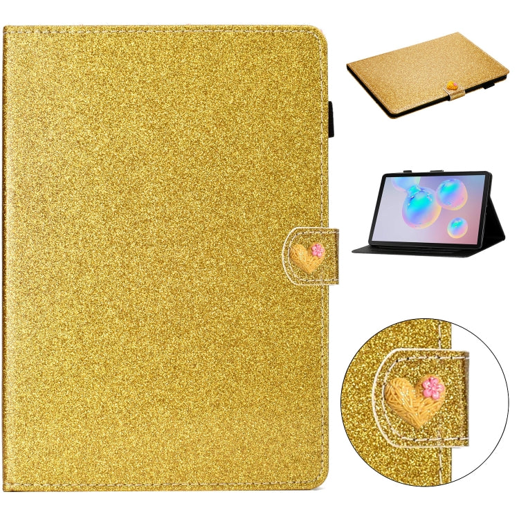For Samsung Galaxy Tab S6 T860 Love Buckle Glitter Horizontal Flip Leather Case with Holder & Card Slots