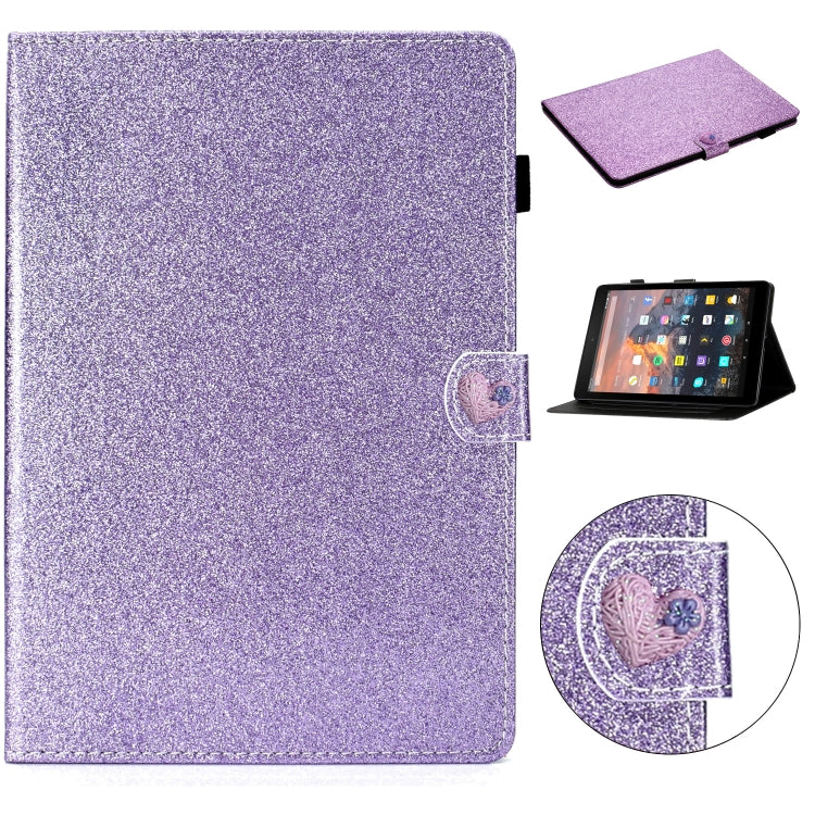 For Amazon Kindle Fire HD 7 Love Buckle Glitter Horizontal Flip Leather Case with Holder & Card Slots