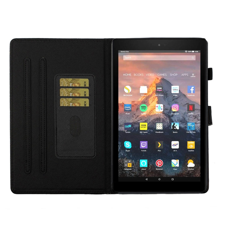 For Amazon Kindle Fire HD 7 Love Buckle Glitter Horizontal Flip Leather Case with Holder & Card Slots