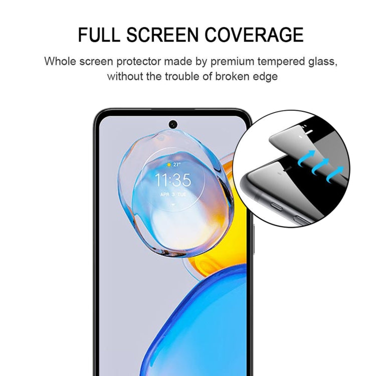 For Motorola Moto E32 India / E32s Full Glue Full Cover Screen Protector Tempered Glass Film