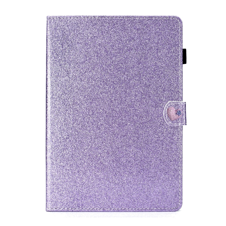 For Amazon Kindle Fire HD 10 Love Buckle Glitter Horizontal Flip Leather Case with Holder & Card Slots