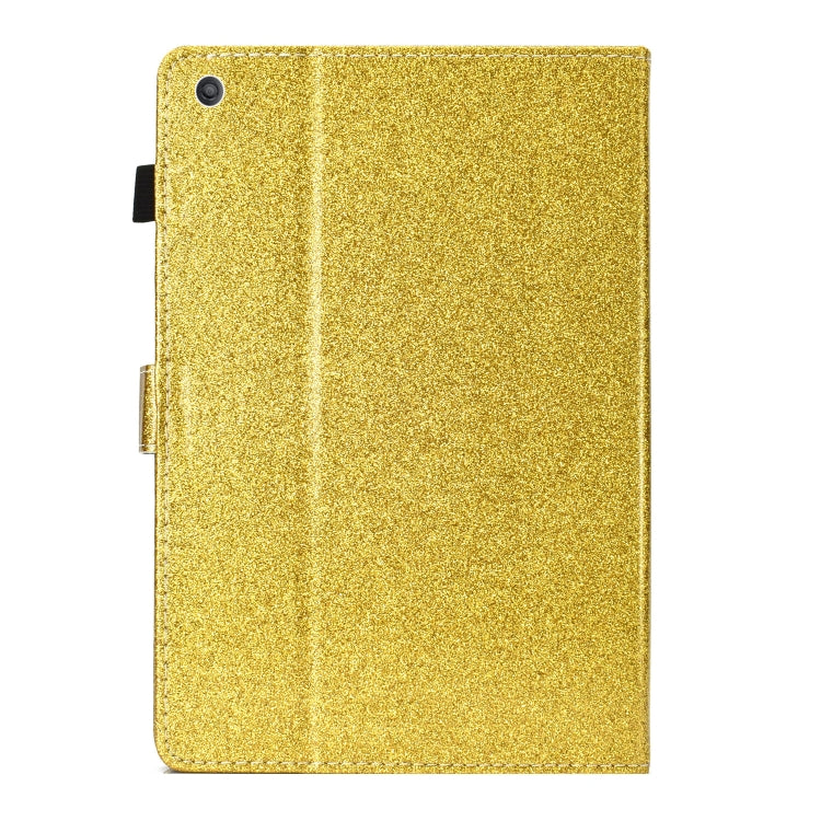 For Amazon Kindle Fire HD 10 Love Buckle Glitter Horizontal Flip Leather Case with Holder & Card Slots