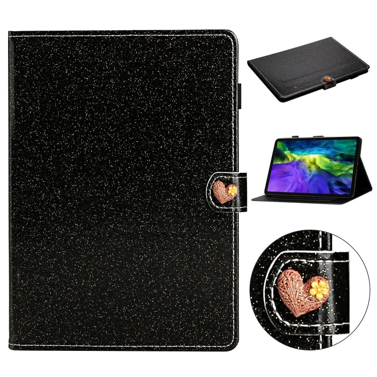For iPad Pro 11 (2020) Love Buckle Glitter Horizontal Flip Leather Tablet Case with Holder & Card Slots