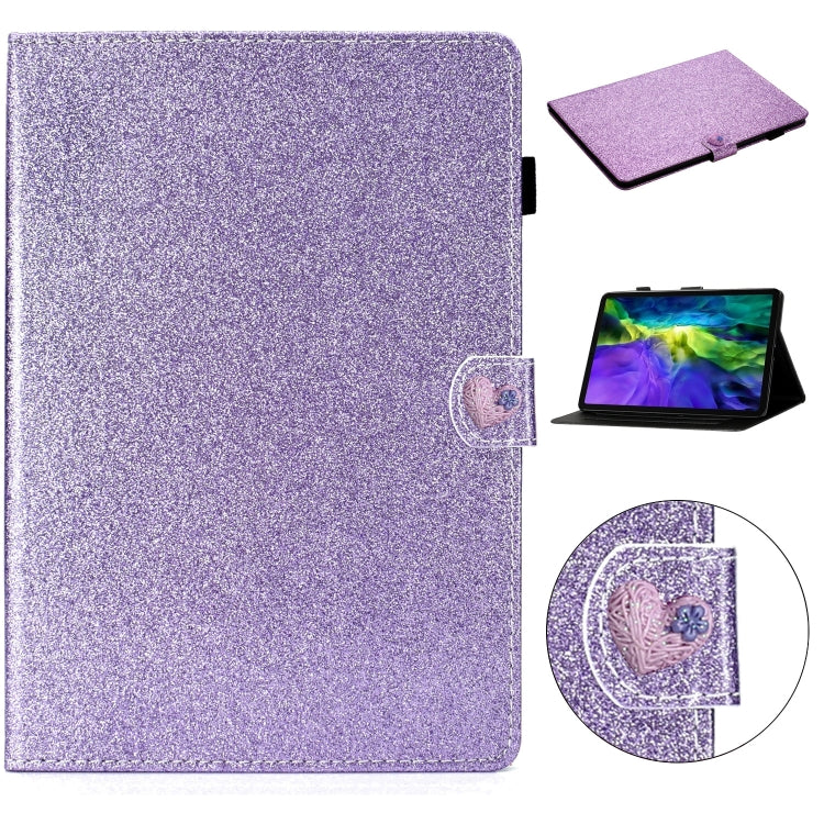 For iPad Pro 11 (2020) Love Buckle Glitter Horizontal Flip Leather Tablet Case with Holder & Card Slots
