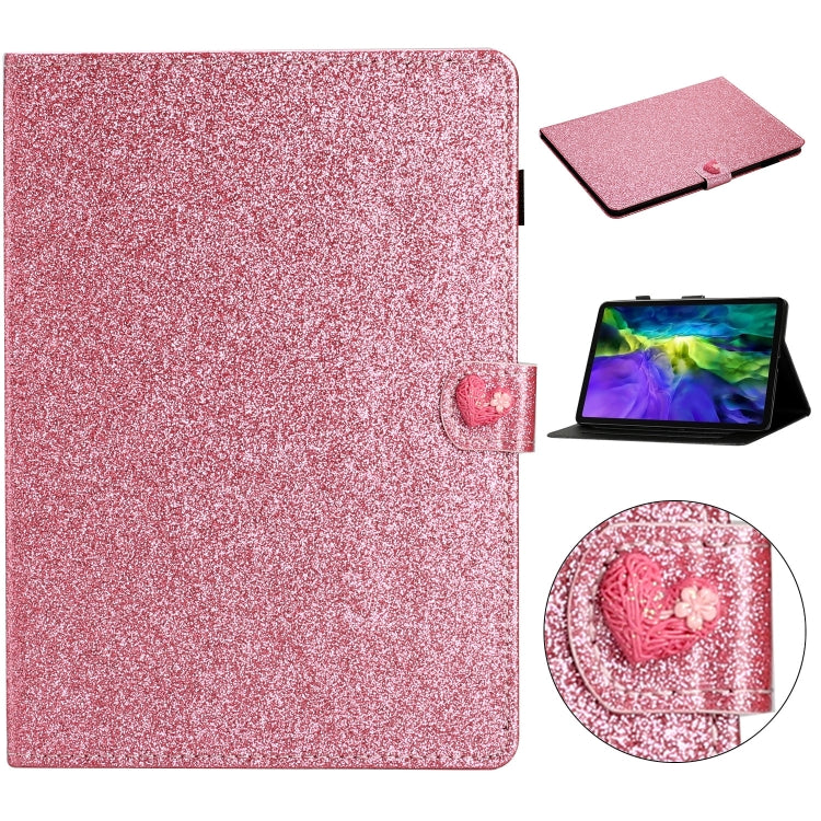 For iPad Pro 11 (2020) Love Buckle Glitter Horizontal Flip Leather Tablet Case with Holder & Card Slots