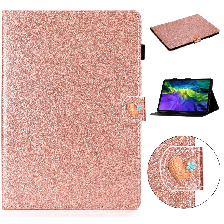 For iPad Pro 11 (2020) Love Buckle Glitter Horizontal Flip Leather Tablet Case with Holder & Card Slots