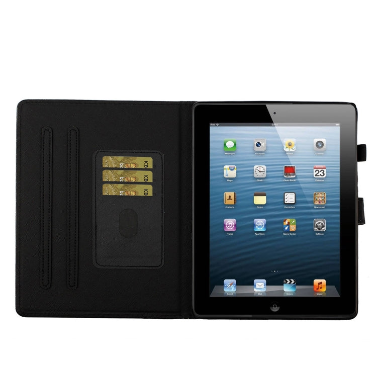 For iPad 4 & 3 & 2 Love Buckle Glitter Horizontal Flip Leather Case with Holder & Card Slots
