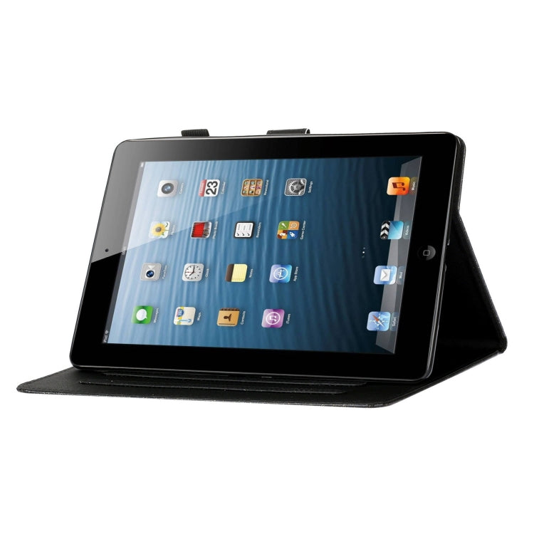 For iPad 4 & 3 & 2 Love Buckle Glitter Horizontal Flip Leather Case with Holder & Card Slots