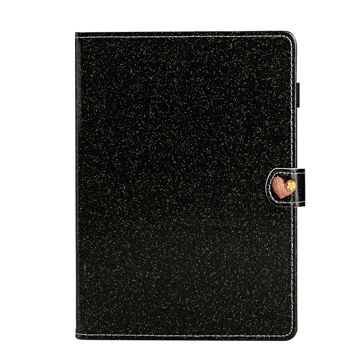 For iPad Mini 2019 & 4 & 3 & 2 & 1 Love Buckle Glitter Horizontal Flip Leather Case with Holder & Card Slots