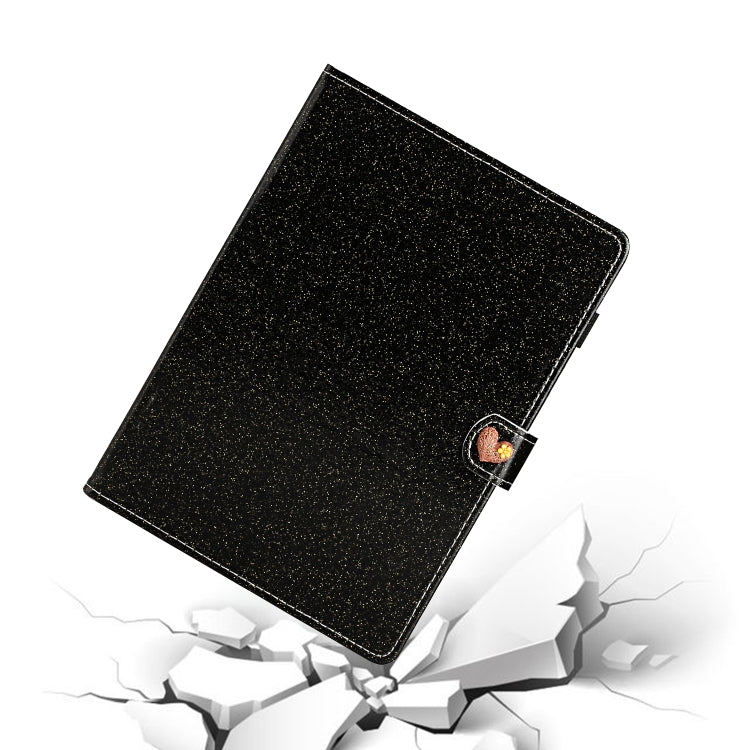 For iPad Mini 2019 & 4 & 3 & 2 & 1 Love Buckle Glitter Horizontal Flip Leather Case with Holder & Card Slots