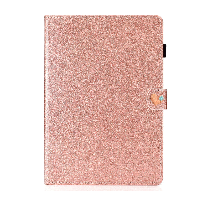 For iPad Mini 2019 & 4 & 3 & 2 & 1 Love Buckle Glitter Horizontal Flip Leather Case with Holder & Card Slots