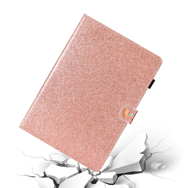 For iPad Mini 2019 & 4 & 3 & 2 & 1 Love Buckle Glitter Horizontal Flip Leather Case with Holder & Card Slots