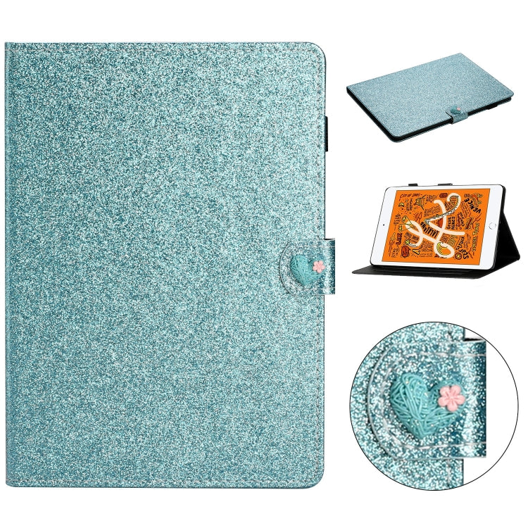 For iPad Mini 2019 & 4 & 3 & 2 & 1 Love Buckle Glitter Horizontal Flip Leather Case with Holder & Card Slots