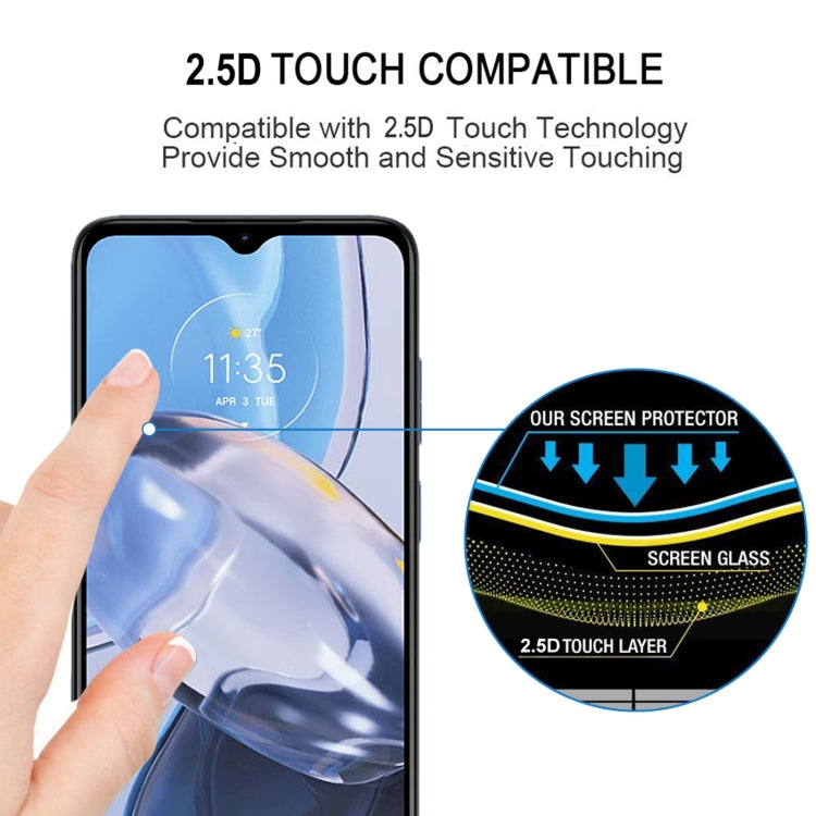 For Motorola Moto E22 / E22i 25pcs Full Glue Full Cover Screen Protector Tempered Glass Film