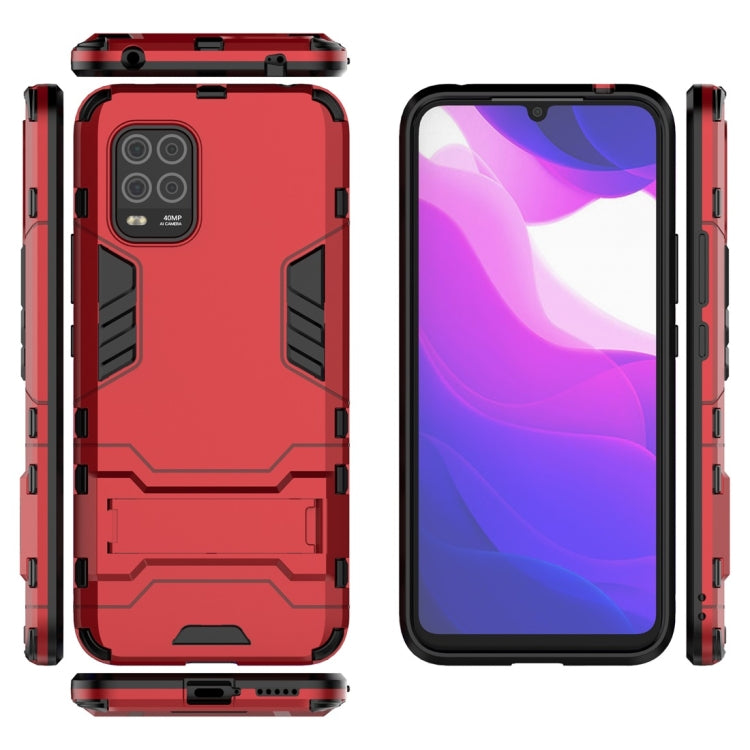 For Xiaomi Mi 10 Lite PC + TPU Shockproof Protective Case with Invisible Holder