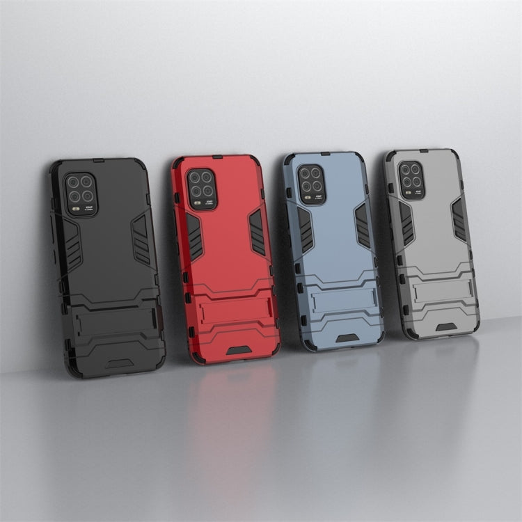 For Xiaomi Mi 10 Lite PC + TPU Shockproof Protective Case with Invisible Holder