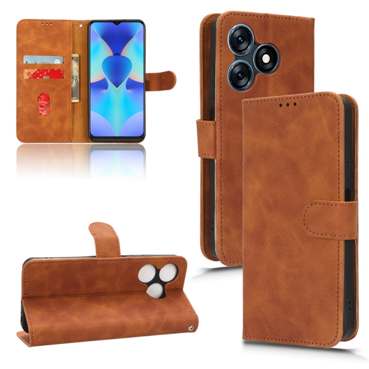 For TECNO Spark 10 Skin Feel Magnetic Flip Leather Phone Case
