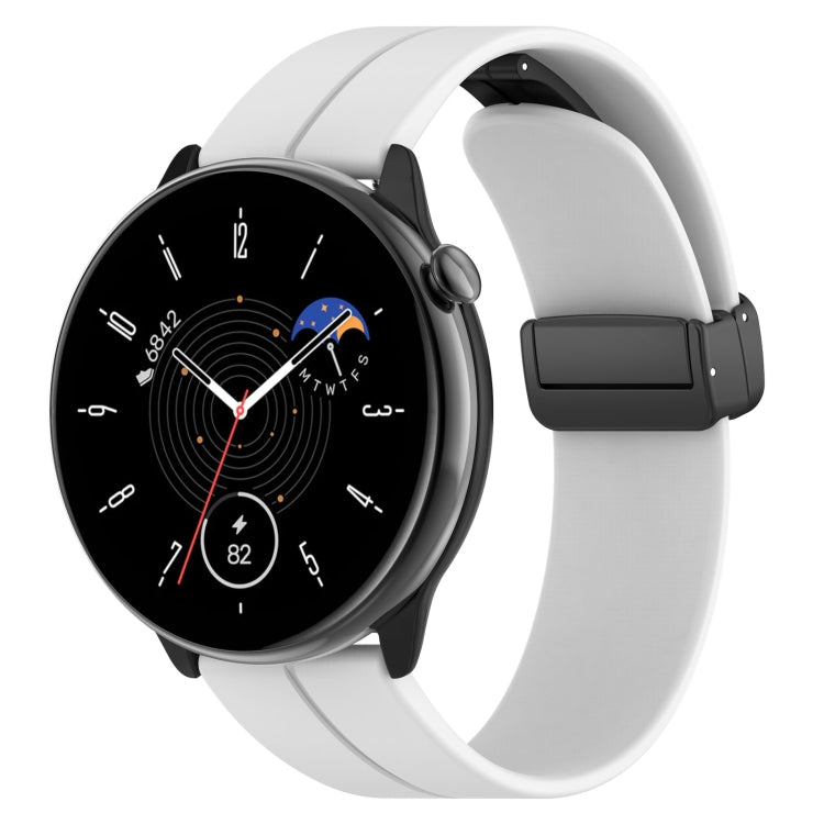 For Amazfit GTR Mini Magnetic Fold Clasp Black Buckle Silicone Watch Band