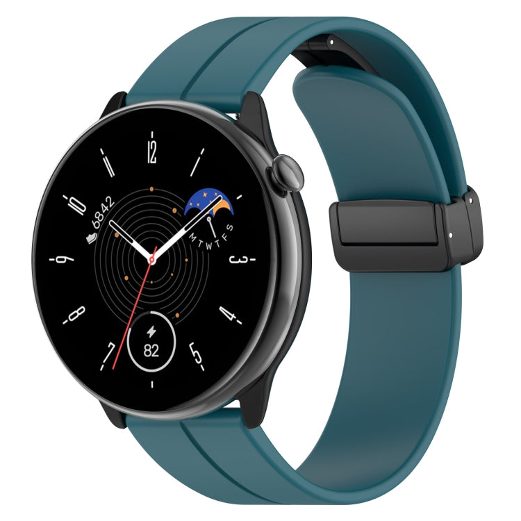 For Amazfit GTR Mini Magnetic Fold Clasp Black Buckle Silicone Watch Band