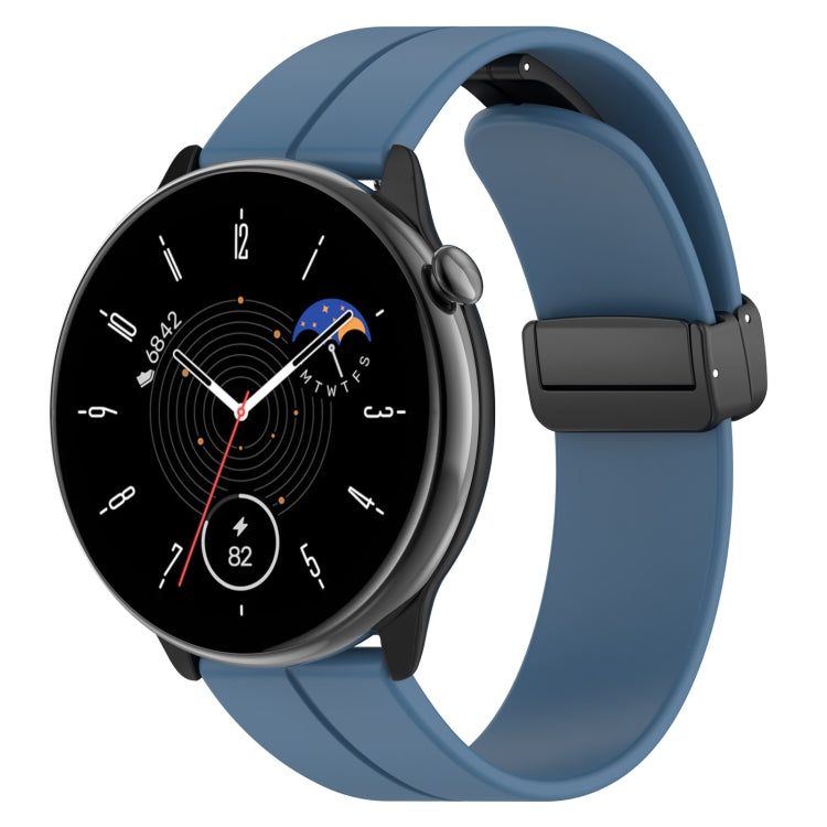 For Amazfit GTR Mini Magnetic Fold Clasp Black Buckle Silicone Watch Band