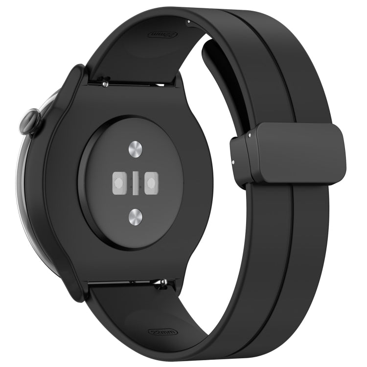 For Amazfit GTR Mini Magnetic Fold Clasp Black Buckle Silicone Watch Band