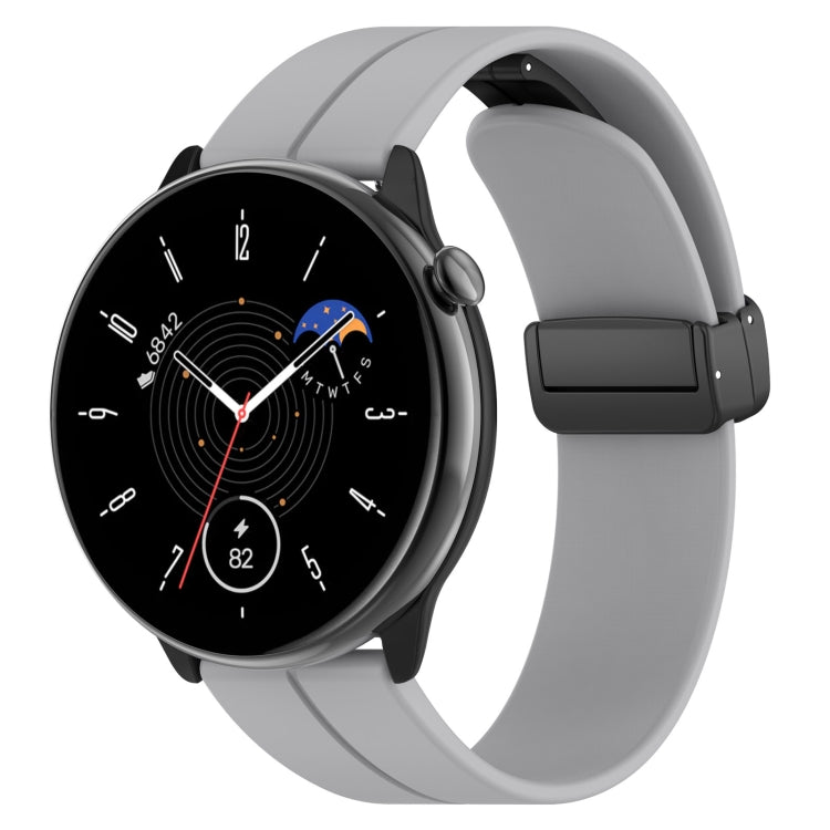 For Amazfit GTR Mini Magnetic Fold Clasp Black Buckle Silicone Watch Band