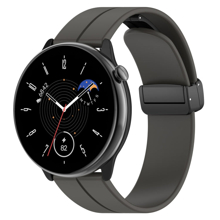 For Amazfit GTR Mini Magnetic Fold Clasp Black Buckle Silicone Watch Band
