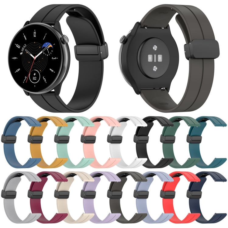 For Amazfit GTR Mini Magnetic Fold Clasp Black Buckle Silicone Watch Band