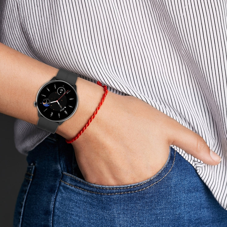 For Amazfit GTR Mini Magnetic Fold Clasp Black Buckle Silicone Watch Band