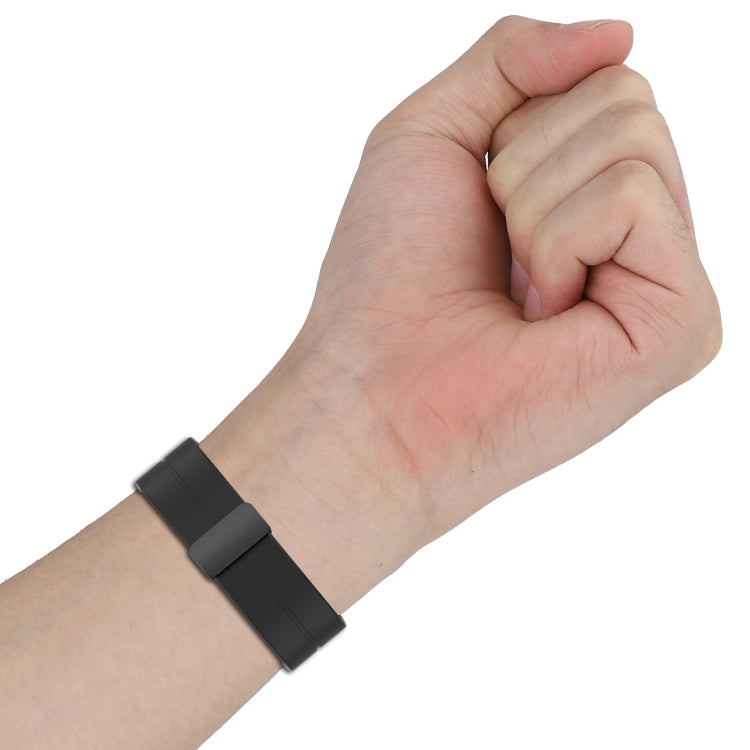 For Amazfit GTR Mini Magnetic Fold Clasp Black Buckle Silicone Watch Band