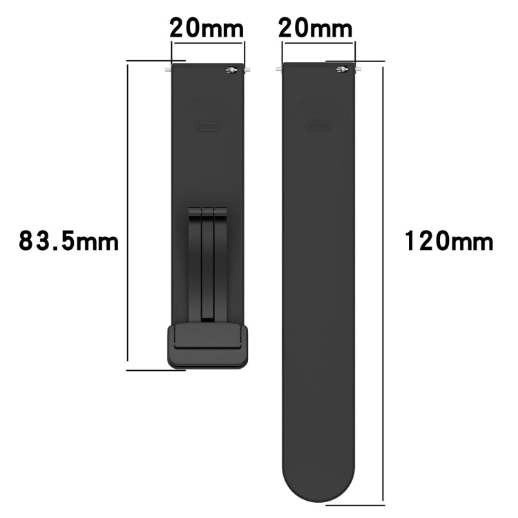 For Amazfit GTR Mini Magnetic Fold Clasp Black Buckle Silicone Watch Band