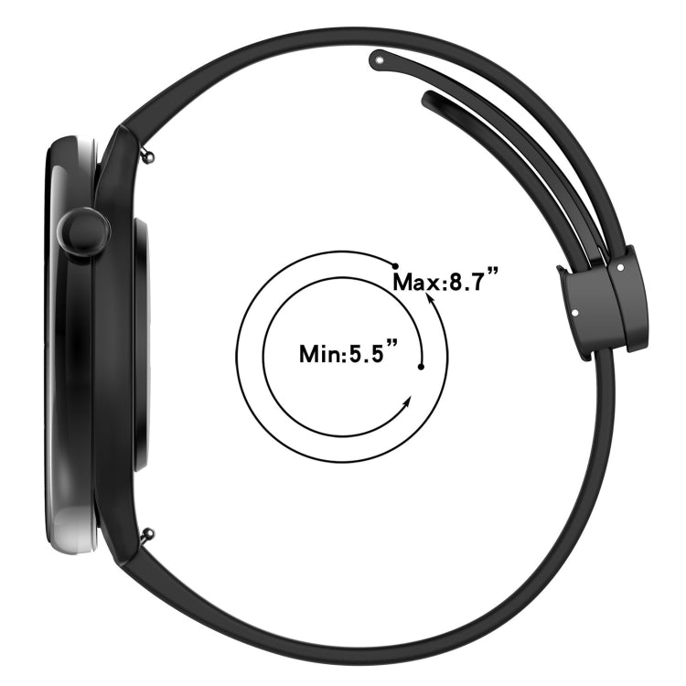 For Amazfit GTR Mini Magnetic Fold Clasp Black Buckle Silicone Watch Band