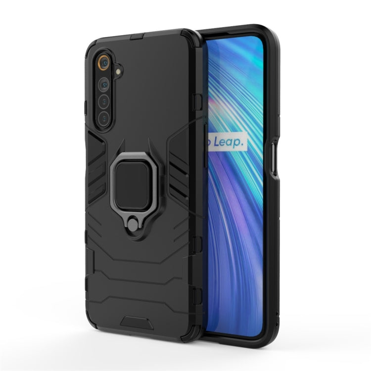 For OPPO Realme 6 PC + TPU Shockproof Protective Case with Magnetic Ring Holder