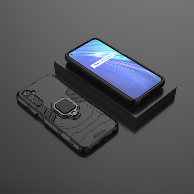 For OPPO Realme 6 PC + TPU Shockproof Protective Case with Magnetic Ring Holder
