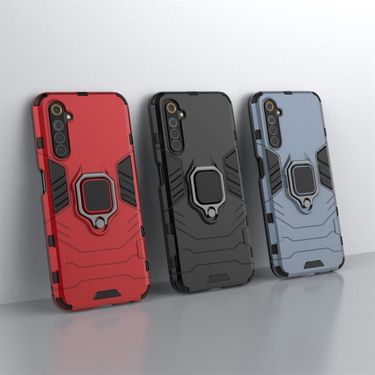 For OPPO Realme 6 PC + TPU Shockproof Protective Case with Magnetic Ring Holder