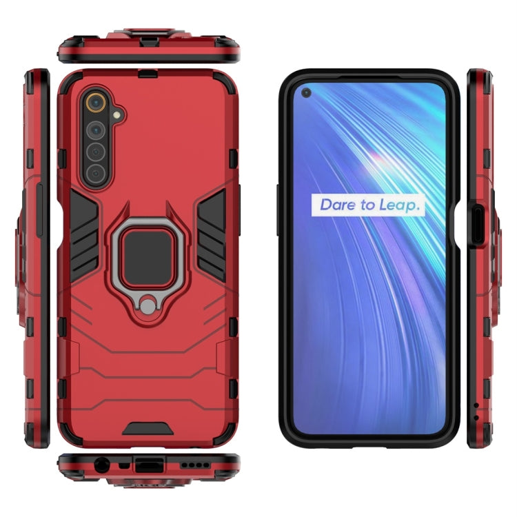 For OPPO Realme 6 PC + TPU Shockproof Protective Case with Magnetic Ring Holder