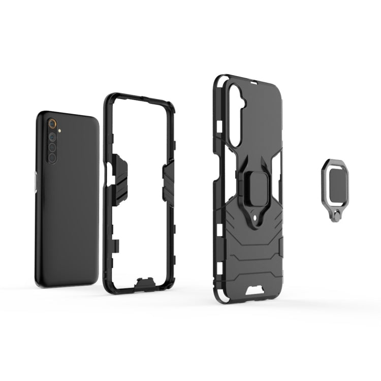 For OPPO Realme 6 PC + TPU Shockproof Protective Case with Magnetic Ring Holder