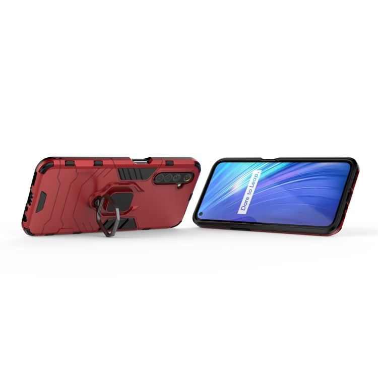 For OPPO Realme 6 PC + TPU Shockproof Protective Case with Magnetic Ring Holder