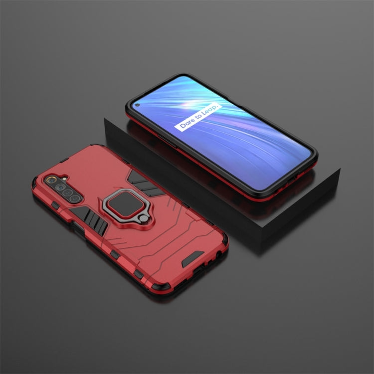 For OPPO Realme 6 PC + TPU Shockproof Protective Case with Magnetic Ring Holder