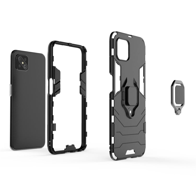 For OPPO A92s PC + TPU Shockproof Protective Case with Magnetic Ring Holder