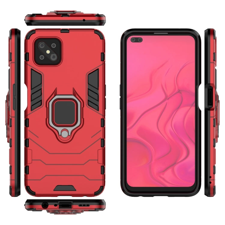 For OPPO A92s PC + TPU Shockproof Protective Case with Magnetic Ring Holder