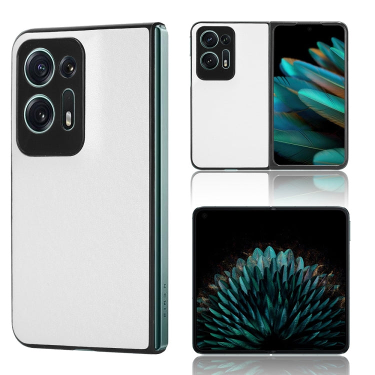 For OPPO Find N2 Plain Skin Litchi Texture Phone Case