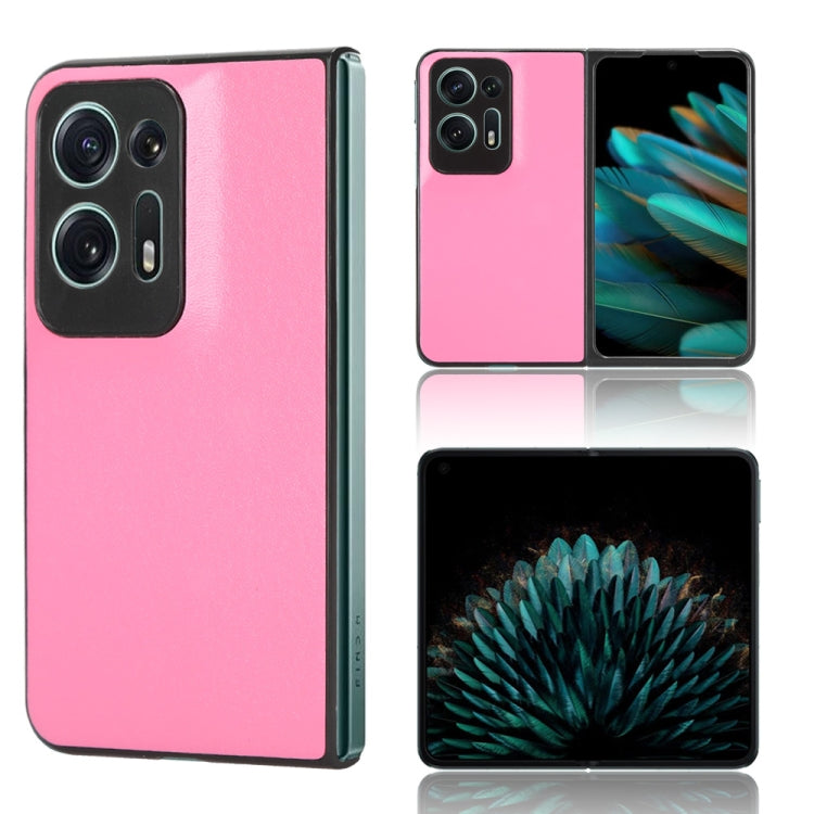 For OPPO Find N2 Plain Skin Litchi Texture Phone Case