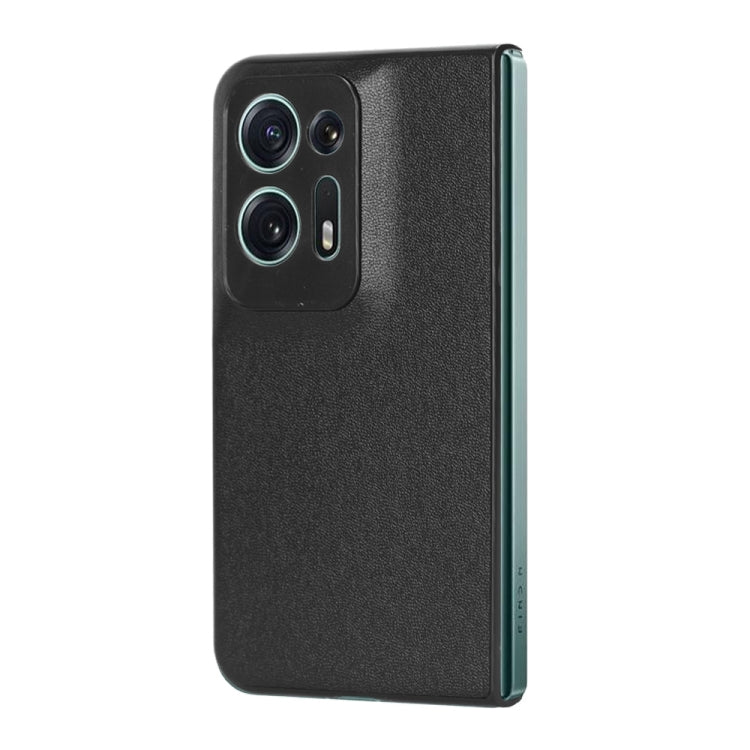 For OPPO Find N2 Plain Skin Litchi Texture Phone Case