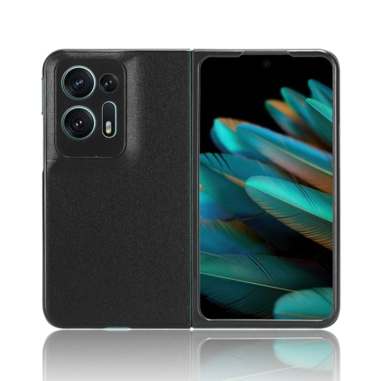 For OPPO Find N2 Plain Skin Litchi Texture Phone Case