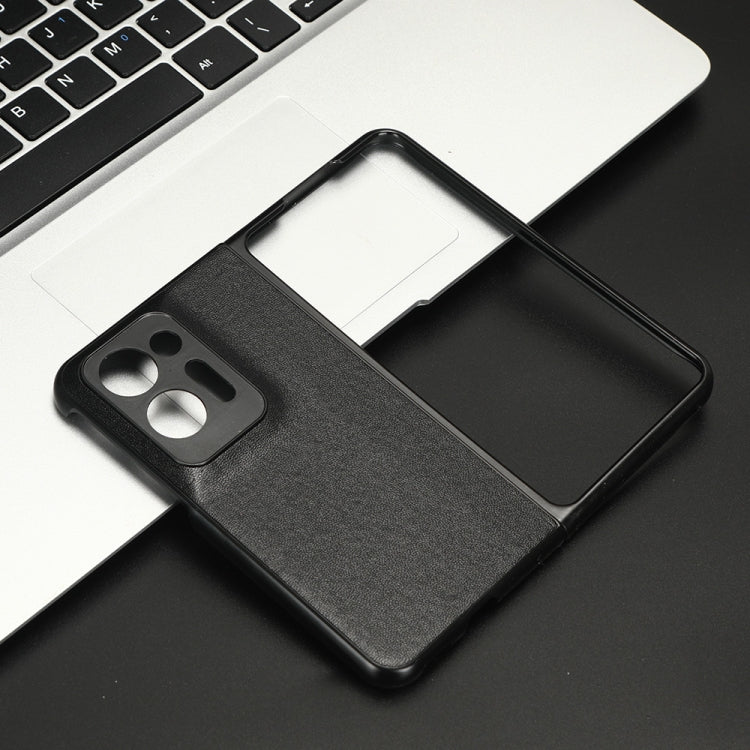 For OPPO Find N2 Plain Skin Litchi Texture Phone Case
