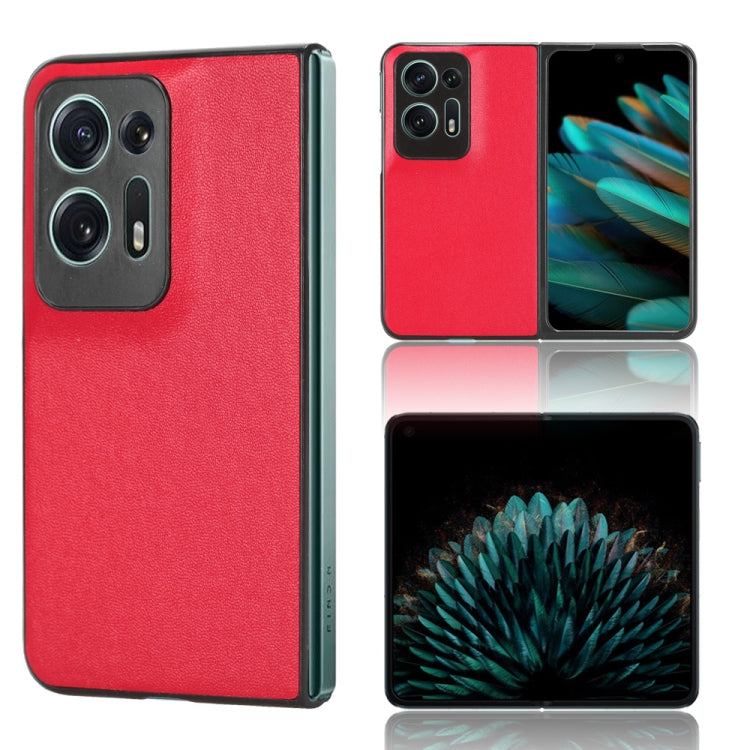 For OPPO Find N2 Plain Skin Litchi Texture Phone Case